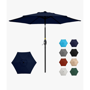 Outdoor Patio Umbrella, Patio Umbrella, Market Umbrella, Large Outdoor Umbrella, Metal Pole Umbrella with Push Button Tilt and Crank, Polyester Canopy 9F