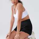 Women's High Waisted Running Shorts with Spandex, Athletic Shorts for Women Light and Airy with Wind-Resistant Fabric (Black)