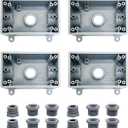 Single-Gang Electrical Outlet Box,Suitable 1/2-Inch or 3/4-Inch Electrical Conduit Weatherproof Outdoor Outlet Box,UL Listed,Plastic Junction Box Outlet4PCS