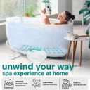 SereneLife Bubble Bath Mat - Portable Spa Bubble Bath Massager with Waterproof Bath Light & Pillow, Adjustable Bubble Intensity, Easy Button Control, Remote Control