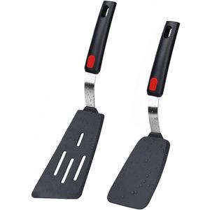 Silicone Spatula Turner Set of 2, 600F Heat Resistant Cooking Spatulas for Nonstick Cookware, Kitchen Utensils Use Spatula Flippers Rubber Fish Spatulas Set for Egg, Cookie, Pancake, Fish, Burger