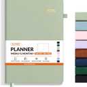 SUNEE 2026 Weekly & Monthly Hardcover Planner 5.5" x 8.3" - 12 Month (January 2026 - December 2026), Small Hardcover Planner, Pocket, Notes, 100 GSM Paper, Sage Green