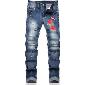OIIIO Men's Athletic Fit Jeans Denim Pants (40, 24014 Blue)