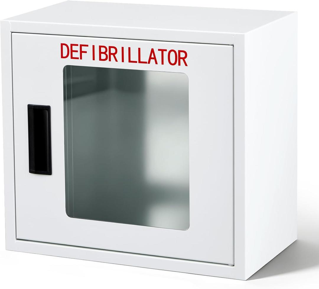 Zonon Defibrillator Cabinet Wall Mount Fits Most AED Brands, 16" W x 8.63" D x 14.63" H