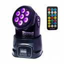 XPCLEOYZ Moving Head Light 7 x 18W 6 in 1 LED RGBWA+UV Stage DJ Lights