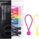 SMART&COOL Reusable Silicone Magnetic Cable Ties for Bundling and Organizing, Holding Stuff, Book Markers, Fridge Magnets, Assorted Color, 7.16'' (20-Pack, Multi)