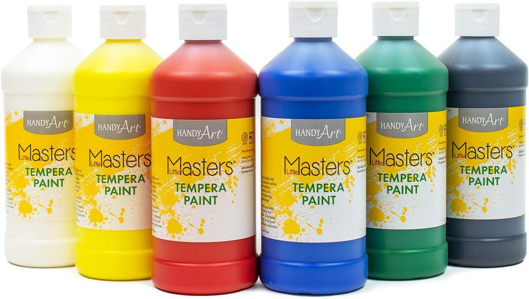 Handy Art Little Masters Tempera Paints Set, 16 oz, 1 Pound (Pack of 6)