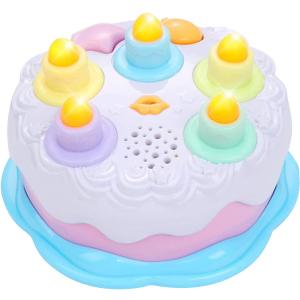 First Birthday Cake Toy - Singing Music Cake Toys with Counting and Blow Candles Toys for 1 2 3 4 Years Old Boys Girls Birthday and Xmas Gift (Pink)