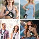 Clip and Go Strap for Phone with Wallet Crossbody, Phone Lanyard Detachable Zippered Pouch, RFID ID Window & Card Slots (Black)