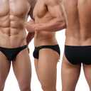 WINDAY Men Briefs Breathable Ice Silk Triangle Bikinis and Briefs D318 (XXXL)