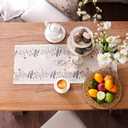 ARTABLE Lace Tablecloth - Linen Color Embroidery Country Farm Elegant Coffee & Dining Tablecloth (14 x 36 Inch, Colorful Plants)