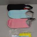 Water Cooler Bottle Cover Sleeve Can Cooler Cover insulators Collapsible Drink Bottle Neoprene Cover Protecter Holder Strap for Outdoor (Black+Blue+Pink)
