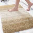 Arotive Microfiber Bathroom Rugs, Shaggy Soft and Absorbent Bath Rug, Non-Slip, Thick Plush Machine Washable Dry Bath Mats for Bathroom, Tub and Shower, 30x20, Camel, Rectangular