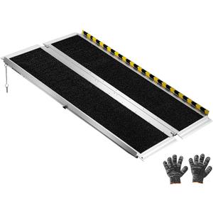 VEVOR 4FT Portable Wheelchair Ramp, Smooth Door Access No Blocking Design, 800 LBS Heavy Duty Non-Slip Threshold Ramp for Home Steps, Stairs, Doorways, Scooter, Curbs