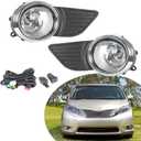 2-Pack Fog Lights Assembly with Bulb and Switch Wiring Kit Replacement for Sienna 2011-2015