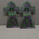Halloween Decorations Outdoor Tombstone Yard Sign with Stakes - Glow in the Dark - 6PCS Graveyard Tombstones Halloween Props for Family Home Front Yard Lawn Garden Halloween Party Decor
