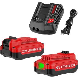 Energup 2Pack 20V 3.5Ah Replacement V20 Craftsman 20V Lithium Battery and Charger Kit for CMCB202 CMCB204 CMCB206 CMCB201 CMCB100 CMCB124 with CMCB104 Craftsman 20Volt Battery Charger