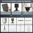 Heated Shower Mirror Fogless for Shaving, 3 Colors Stepless Dimmable Lights Fogless Mirror for Shower, Rechargeable Anti Fog Shaving Mirror for Shower with Razor Holder for Men, Light Memory Function
