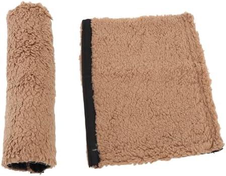 Sheepskin Fleece Armrest Cushion for Comfort Protecting Arms and Elbows in Office Chairs and More (Brown)