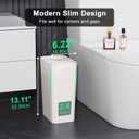 N. NETDOT 3 Pack 10L / 2.6 Gallon Small Trash Can with Lid, Bathroom Garbage Can with Pop-Up Lid, Waste Basket for Bathroom, Kitchen, Bedroom, Powder Room, Craft Room, Office, College (Off White)