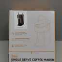 Single Serve One Cup Coffee Maker, for K Cups and Grounds, Mini Coffee Maker with Portable Handle, 6 to 12 Oz Brew Size, for Travel, Camping, Office, RV and Dorm, 120V, Black and Gold