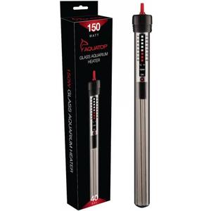 Aquatop 150W Aquarium Submersible Glass Heater  Fully Submersible for Fish Tanks Up to 40 Gallons, 68-93F Adjustable Temperature Range, Fresh & Saltwater Use, Aquarium Heaters, GH-150
