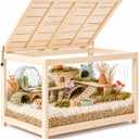 Wooden Hamster Cage with Open Top, Large Hamster Enclosure 31.4"