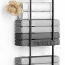 Towel Racks for Bathroom Wall Mounted with Shelf, 31.5" Large Towel Holder for Bathroom Wall, Black Towel Storage for Rolled Towels, Space Saving Organizer for Small Bathroom, RV & Apartment