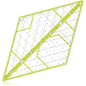 Kanayu 60 Degree Diamond Ruler Acrylic Patch Templates 60 Degree Triangle Ruler for Quilting Sewing Piecing