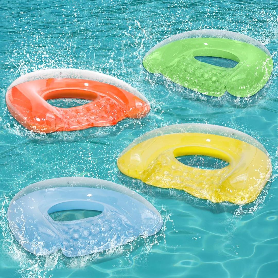 PuppyuWil 4 Pack Pool Floats Adult, Minimalist Design Pool Chair Float, 52" X 38" Dopamine Colors, Drifter, Chair, Hammock 3-in-1 Inflatable Pool Toys for Pool Party, Lake, River, Sea, Outdoor (Blue & Green & Yellow & Orange)