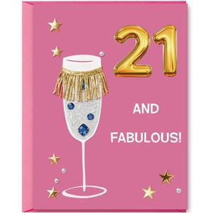 5 x OJsensai 21st Birthday Card for Her,Funny Birthday Gifts & Decorations for Women21 Year Old Birthday Gifts Ideas for Girl Sister Daughter Friend Bestie