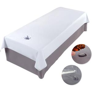 Premium Reusable Massage Table Sheets Bed Cover 47 x 90 Inches with Face Hole, Fitted Table for Master Massage, Waterproof and Oilproof, Stain and Wrinkle-Resistant, Machine Washable