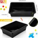 Sintuff 24 Pcs Plastic Paper Trays for Classroom, Stackable Letter Size Flat Organizer Bins for Teacher Desk, Turn in Classroom Trays File Storage Baskets for School Office Supplies (Black)