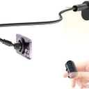 Magnetic Phone Holder for Bed Laying Down with Scrolling Ring Remote Page Turner, Bedside Gooseneck Phone Stand for iPhone Reading, Flexible Mount with Clicker for iPhone/Tiktok/Short Video (Black)