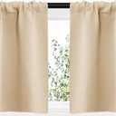 NICETOWN Blackout Room Darkening Curtains - Home Decoration Light & Noise Reducing Thermal Insulated Window Draperies with Rod Pocket Top (Biscotti Beige, Set of 2, 29 inches Wide x 20 inches Long)