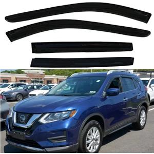 Window Visors Rain Guards Side Wind Deflectors for Nissan Rogue 2014-2020, Vent Guard Shade Sun 94827 Black 4-Pieces Set