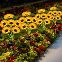 Solar Lights Outdoor Garden Decor, 4 Pack with 24 Sunflower Lights,Solar Flowers Lights Waterproof,Birthday Gifts for Mom Women Grandma,Outside Decorative Stakes Light for Landscape Yard Patio Lawn
