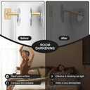 Hei!Dear 2 Pack Blackout Curtain Rod for Windows 48 to 84 inch (4-7Ft), Wrap Around Room Darkening Curtain Rods, 5/8" Samll Adjustable Modern Decorative Window rod,Gold