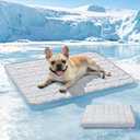 Mora Pets Dog Cooling Mat Pet Cooling Pad for Dogs & Cats Q-Max>0.5, Breathable Washable Self Cool Dog Mat for Indoor Floors, Crate, Sofa & Outdoor Use, Non Gel Summer Ice Silk Cold Pad Medium 36x27