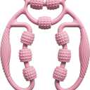 Nine-Wheel Muscle Roller - Arm & Leg Massager, Deep Tissue Massage Roller for Forearm, Legs, Calves, Arms - Trigger Point Foam Roller for Physical Therapy & Muscle Relief (Pink)