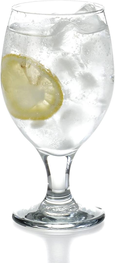Red Co. Belluno Classic Clear Glasses for Water, Juice, Liquor - Wine Goblets - Set of 4 (13.5 Ounces)