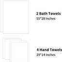 CinGiiCo Checkered Bath Towels Set of 6 Large, 600GSM, 100% Cotton Shower Towels * 2 (55 * 28 in), Hand Towels * 4 (29 * 14 in),Towels for BathroomPoolHotel, Spa (Checkered Dark Green)