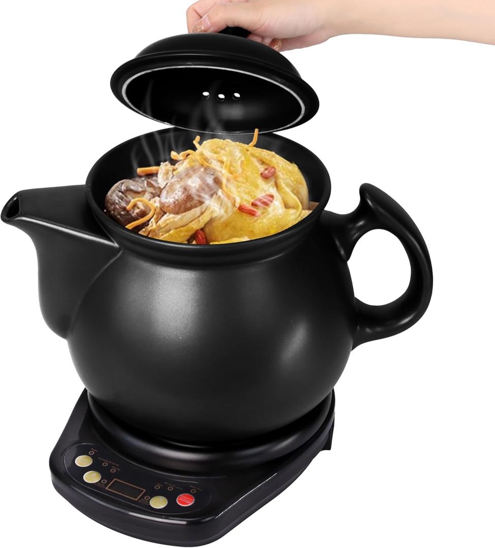 Electric Chinese Medicine Cooking Pot, 5L Household Ceramic Pot Multifunctional Cooker for Herbal Tea, Soup, Stew, Porridge, Black Electric Herbal Cooking Pot