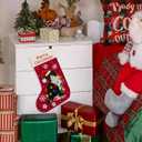 Black Cat Christmas Stocking 18 Inches, Cat Christmas Decor,Cat Stockings Christmas, Cat Lights Xmas Stockings, Hanging Christmas Stockings for Kids, Cat Fireplace Christmas Tree Decorations