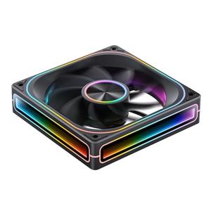 JONSBO ZA-120BR (Reverse) PC Case Fan, Reverse Blade,Silent Computer ARGB Fan with 4-Sides Infinity Mirror Fans 2400RPM, PWM Integrated M&F Head,Aluminum Nameplate, 28MM Thick,Black