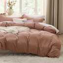 Bedsure Mocha Mousse Duvet Cover King Size - 3 Pieces Prewashed Cotton-Like Polyester Extra Soft Bedding Set, Includes 1 Duvet Cover 104x90 Inches with Zipper Closure & 2 Pillow Shams, No Comforter
