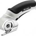 Cordless Electric Scissors, 4.2V Cardboard Cutter Tool for Cardboard Carpet Leather Packages Plastic with Rechargeable Battery Gray