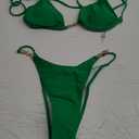 SHENHE Women's Sexy Bikini Sets Ring Triangle Tie Bathing Suits 2 Piece Swimsuits S