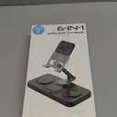 6 in 1 Fast Wireless Charger Desktop Tablet Holder LED Light (Black)