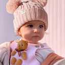 FURTALK Toddler Winter Hat Pom Pom Beanie Knitted Warm Hats for Baby Kids Boys Girls (Pink)
